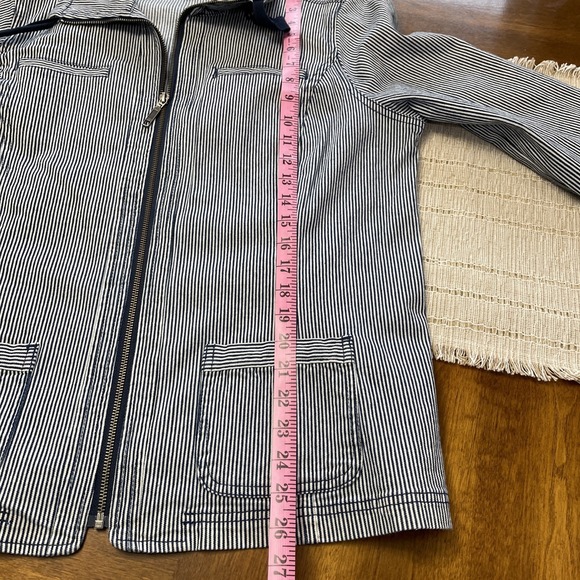 Christopher & Banks Railroad Striped Jacket With 4 Pockets & Long Sleeves Small - Picture 8 of 13